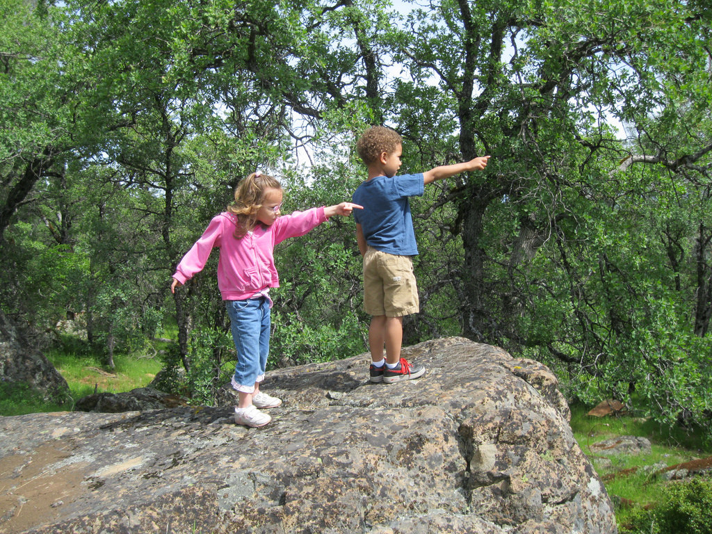 kids-pointing-on-rock